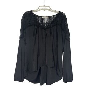 Boho Abercrombie & Fitch Women's Peasant Top With Crochet Lace Size Small